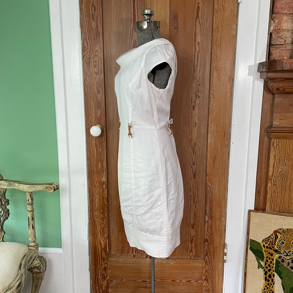 Bergdorf Goodman / Milly NY Boat Neck White Sheath Dress - Size 4 - Picture 5 of 16